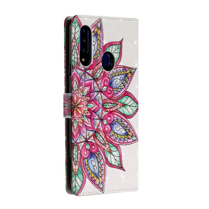 Leren Hoesje voor Samsung Galaxy A20s Getekende Mandala