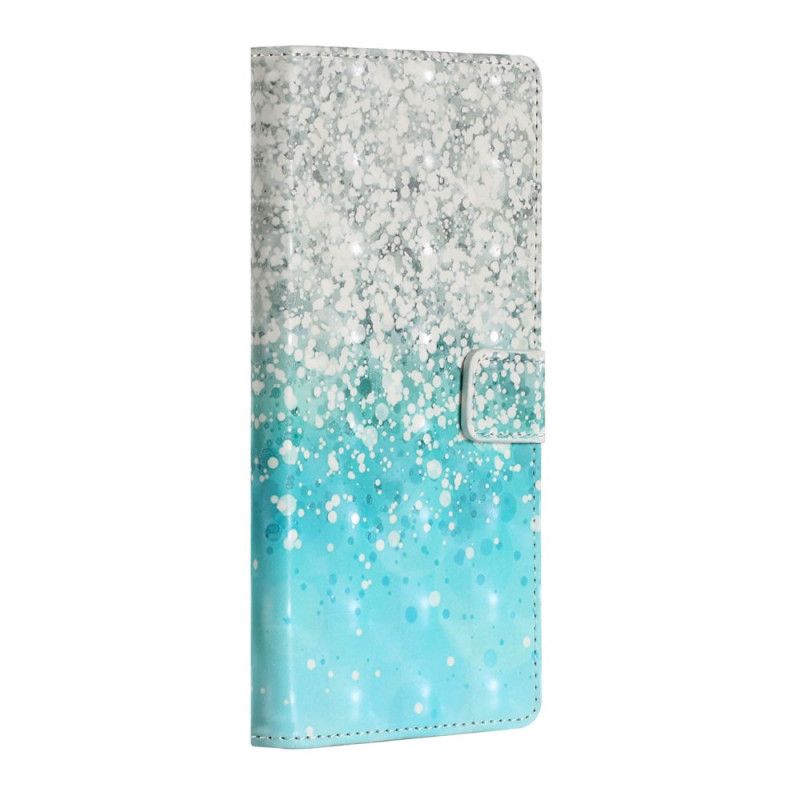 Leren Hoesje voor Samsung Galaxy A20s Kleurverloop Blauw Glitter