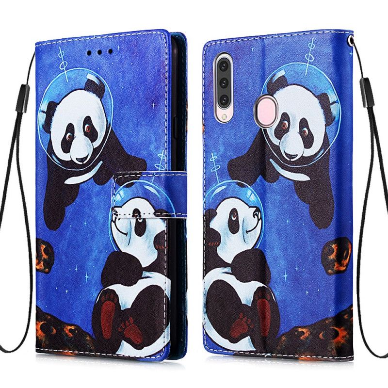 Leren Hoesje voor Samsung Galaxy A20s Pandakosmonauten