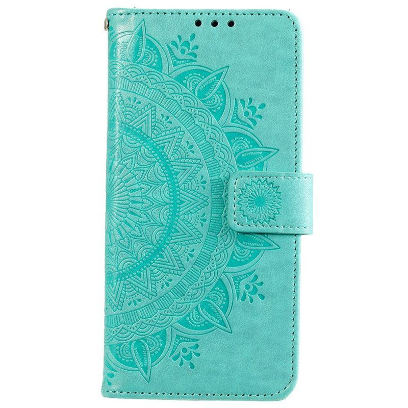 Folio-hoesje voor Xiaomi 12 Pro Met Ketting Strappy Zon Mandala