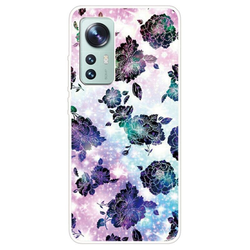 Hoesje voor Xiaomi 12 Pro Siliconen Bloemenvariatie