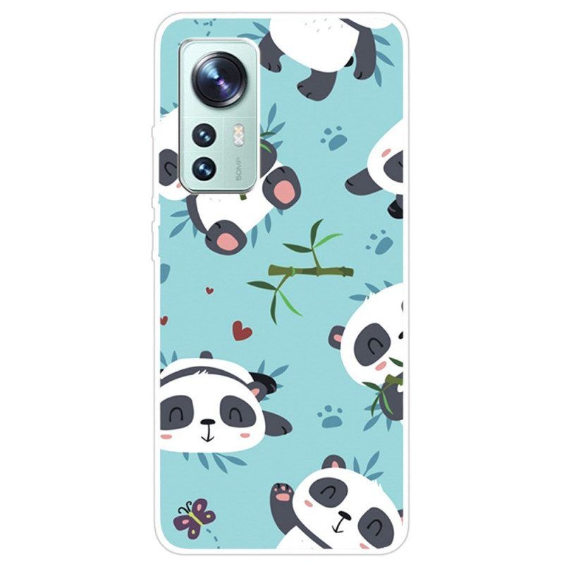 Telefoonhoesje voor Xiaomi 12 Pro Siliconen Stelletje Panda's