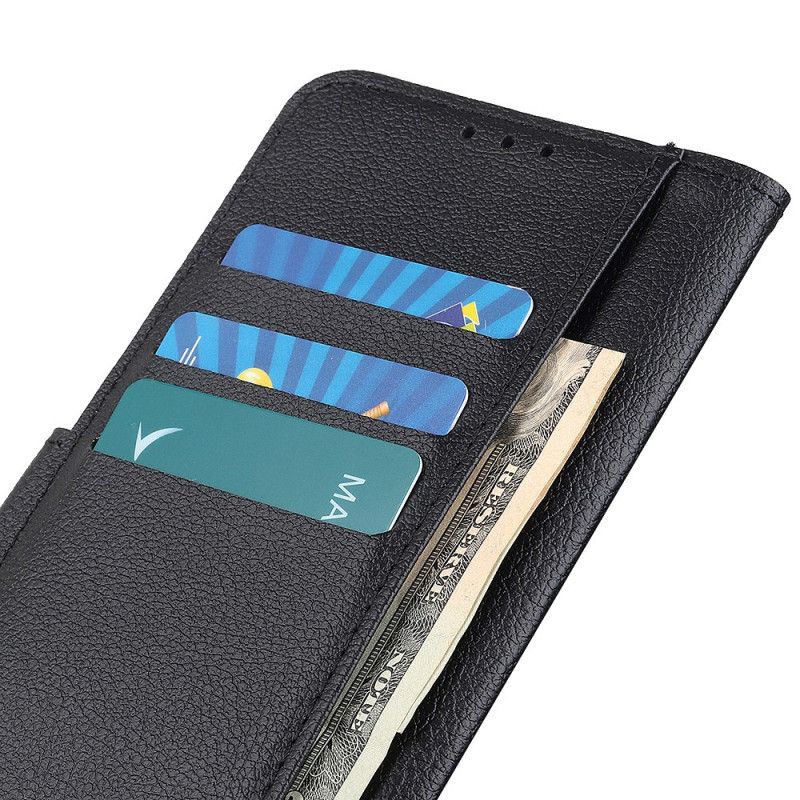 Bescherming Hoesje Samsung Galaxy A51 Donkerblauw Zwart Stijlvol Leer