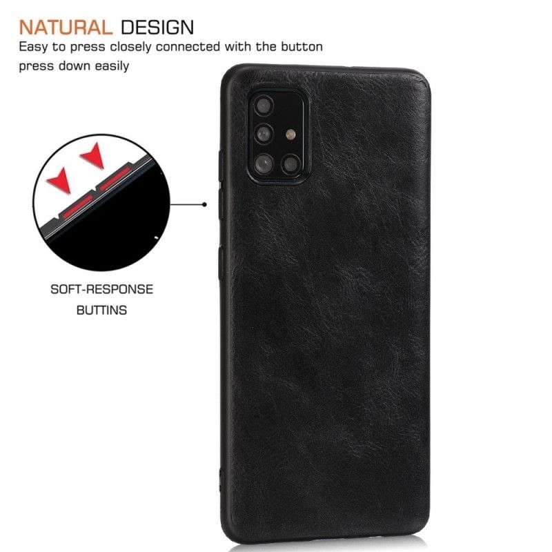 Case Hoesje Samsung Galaxy A51 Grijs Zwart Telefoonhoesje Verfijnde Look Met Leereffect