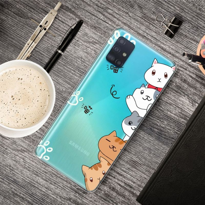 Case Hoesje Samsung Galaxy A51 Telefoonhoesje Hallo Katten