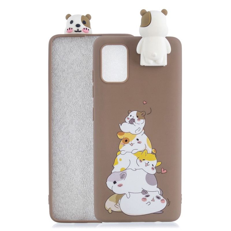 Cover Hoesje Samsung Galaxy A51 Telefoonhoesje 3D Stapel Katten