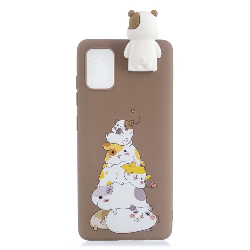 Cover Hoesje Samsung Galaxy A51 Telefoonhoesje 3D Stapel Katten