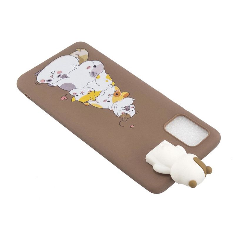 Cover Hoesje Samsung Galaxy A51 Telefoonhoesje 3D Stapel Katten