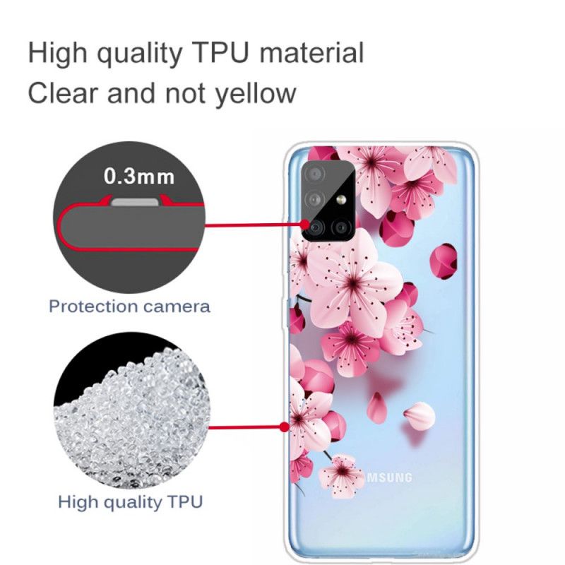 Cover Hoesje Samsung Galaxy A51 Telefoonhoesje Kleine Roze Bloemen