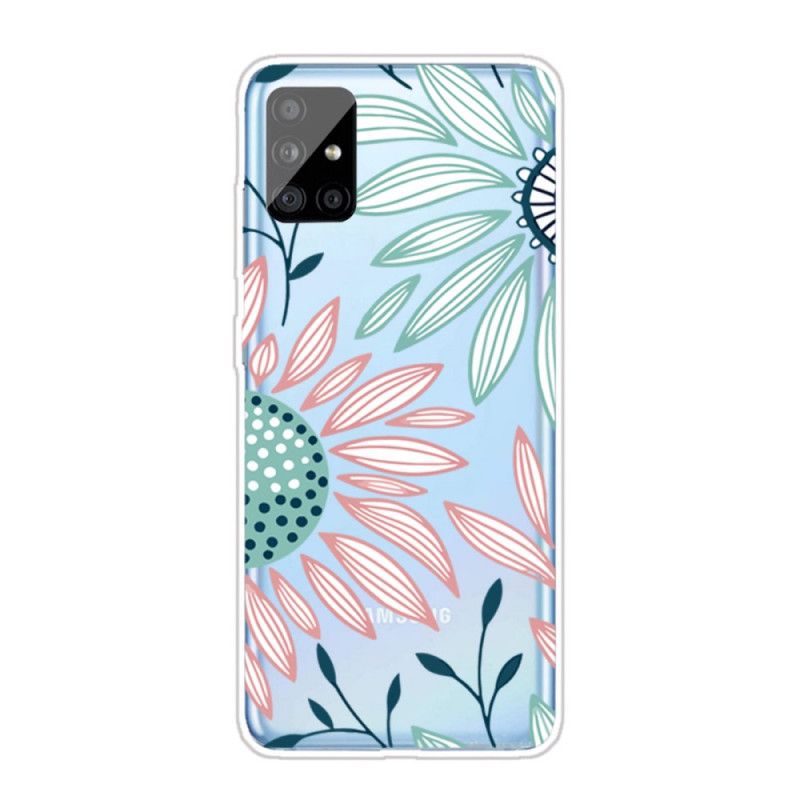 Cover Hoesje Samsung Galaxy A51 Telefoonhoesje Transparant Een Bloem