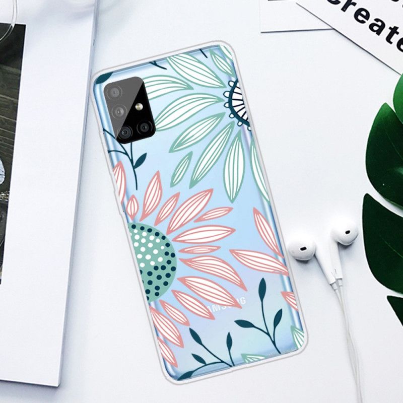 Cover Hoesje Samsung Galaxy A51 Telefoonhoesje Transparant Een Bloem