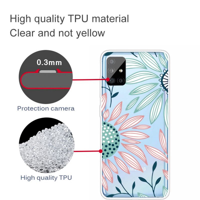 Cover Hoesje Samsung Galaxy A51 Telefoonhoesje Transparant Een Bloem