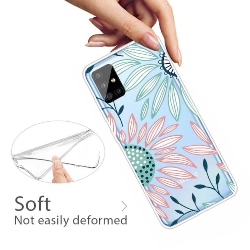 Cover Hoesje Samsung Galaxy A51 Telefoonhoesje Transparant Een Bloem