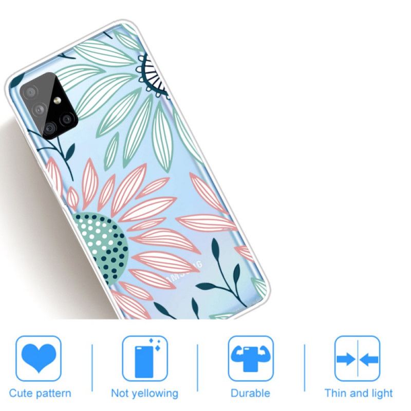 Cover Hoesje Samsung Galaxy A51 Telefoonhoesje Transparant Een Bloem