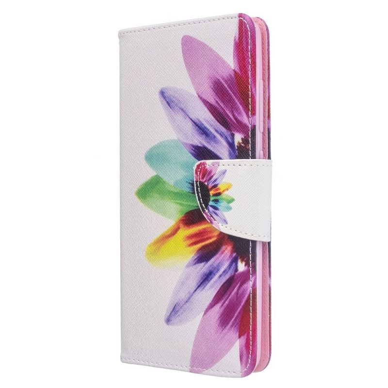 Flip Case Leren Samsung Galaxy A51 Aquarelbloem