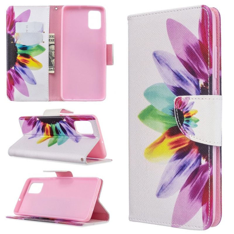 Flip Case Leren Samsung Galaxy A51 Aquarelbloem