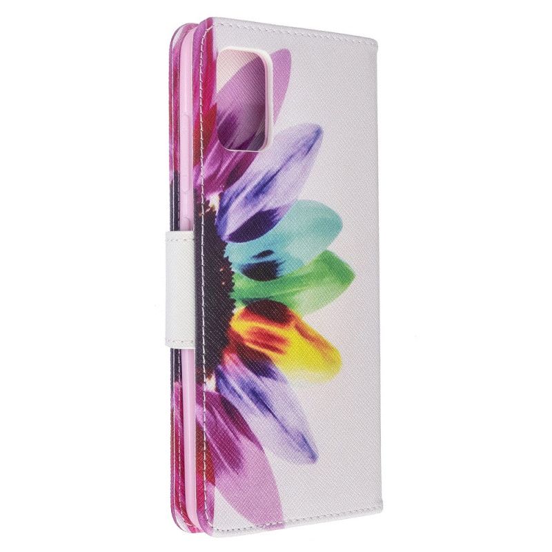 Flip Case Leren Samsung Galaxy A51 Aquarelbloem