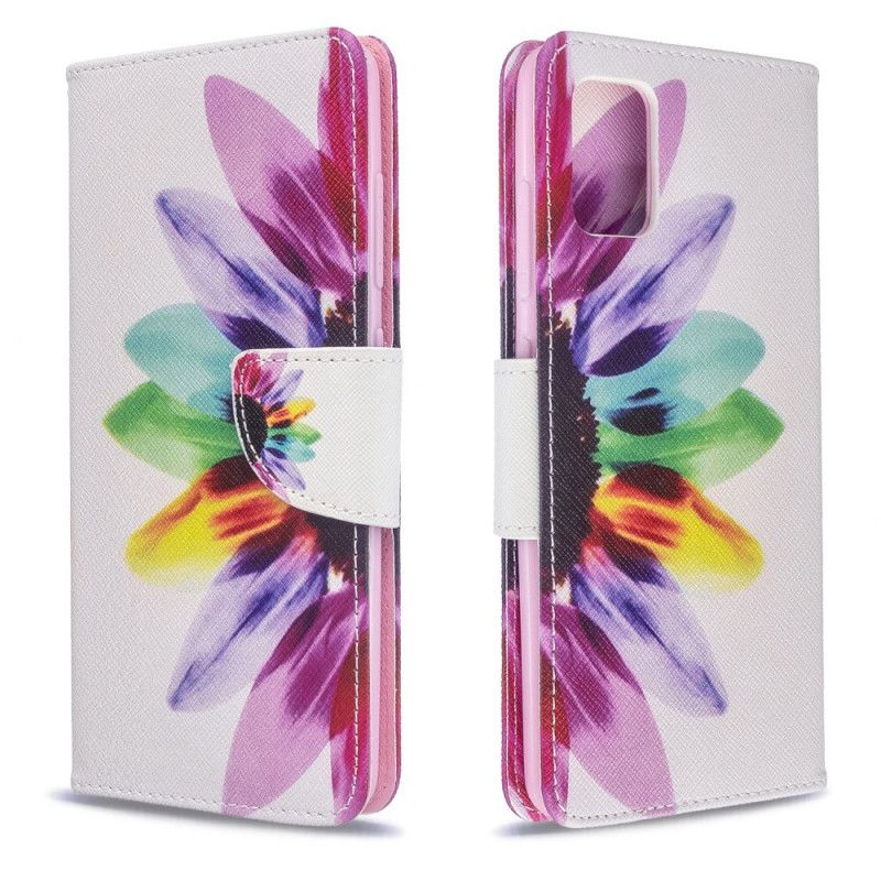 Flip Case Leren Samsung Galaxy A51 Aquarelbloem