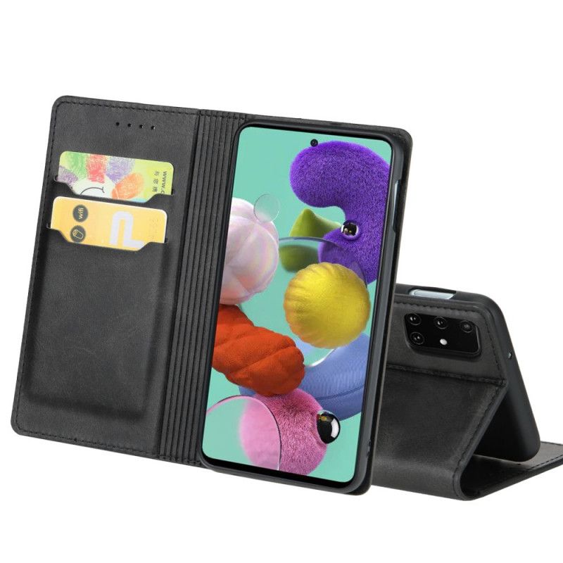 Folio-hoesje Samsung Galaxy A51 Rood Zwart Vintage Leerstijl