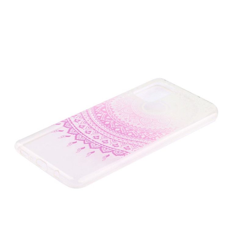 Hoesje Samsung Galaxy A51 Lichtblauw Roze Transparante Kleurrijke Mandala