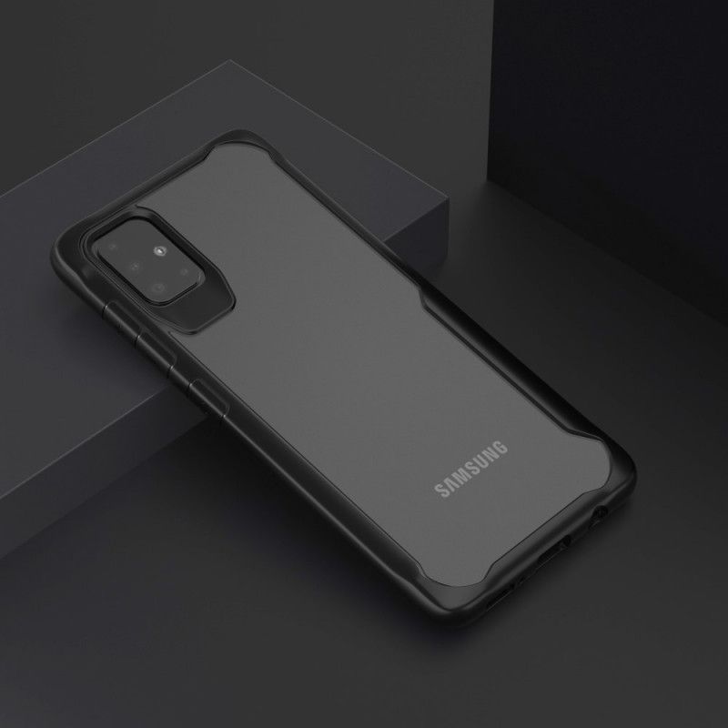 Hoesje voor Samsung Galaxy A51 Rood Zwart Hybride Afgeschuinde Randen