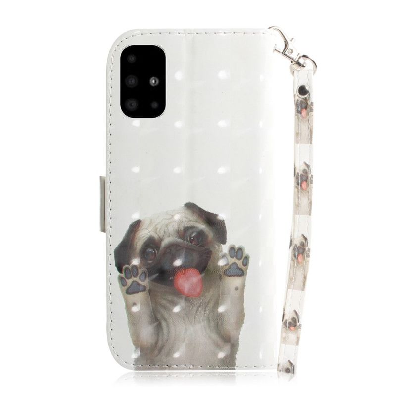 Leren Hoesje Samsung Galaxy A51 Telefoonhoesje Hou Van Mijn Hond Met String