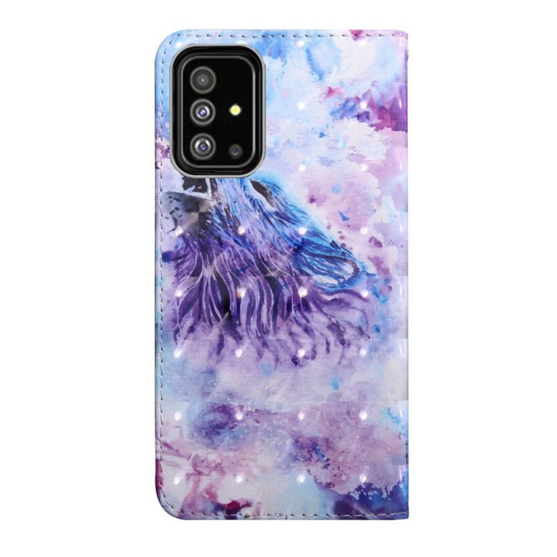 Leren Hoesje voor Samsung Galaxy A51 Aquarel Wolf