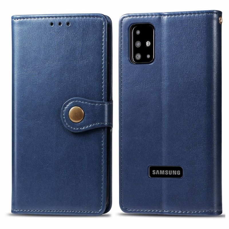 Leren Hoesje voor Samsung Galaxy A51 Rood Zwart Kunstleer En Vintage Sluiting