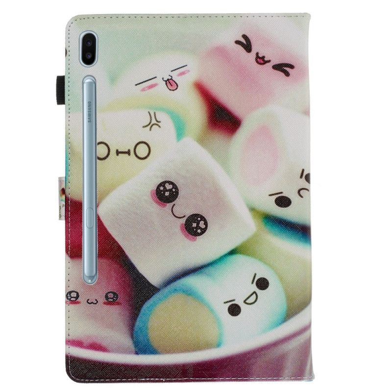 Cover Folio-hoesje Samsung Galaxy Tab S6 Telefoonhoesje Leuke Marshmallows