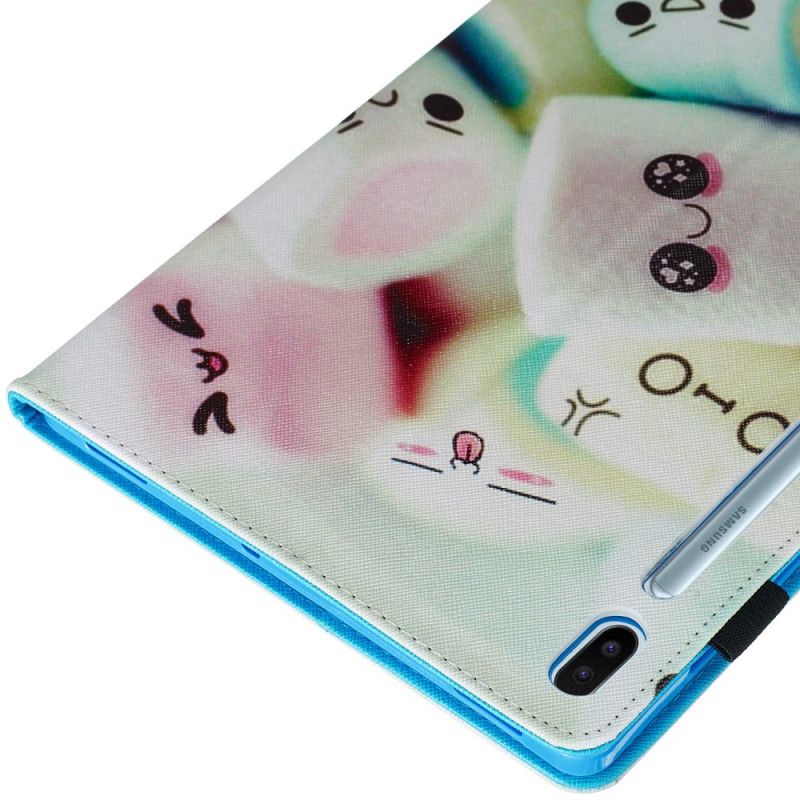 Cover Folio-hoesje Samsung Galaxy Tab S6 Telefoonhoesje Leuke Marshmallows
