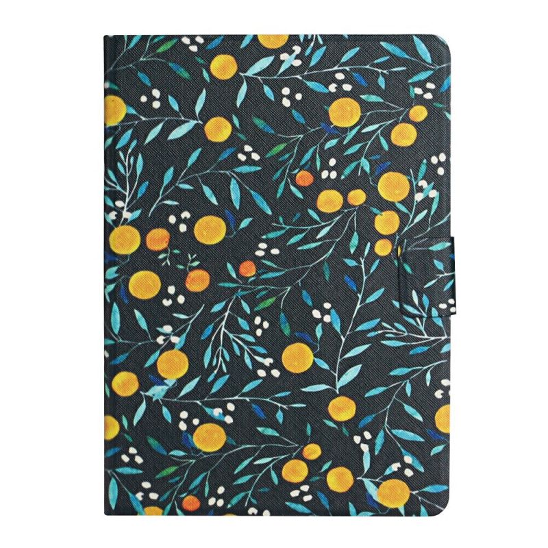 Leren Hoesje Samsung Galaxy Tab S6 Geel Grijs Bloemen Bloemen Bloemen