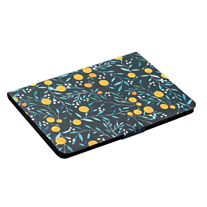 Leren Hoesje Samsung Galaxy Tab S6 Geel Grijs Bloemen Bloemen Bloemen