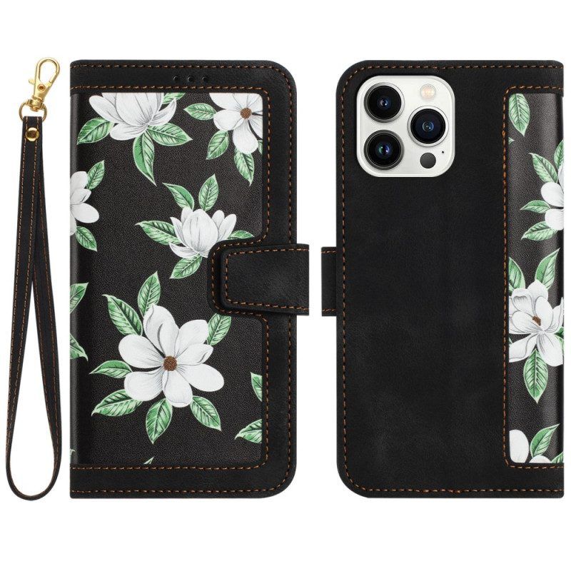 Flip Case voor iPhone 15 Plus Luxe Bloemen