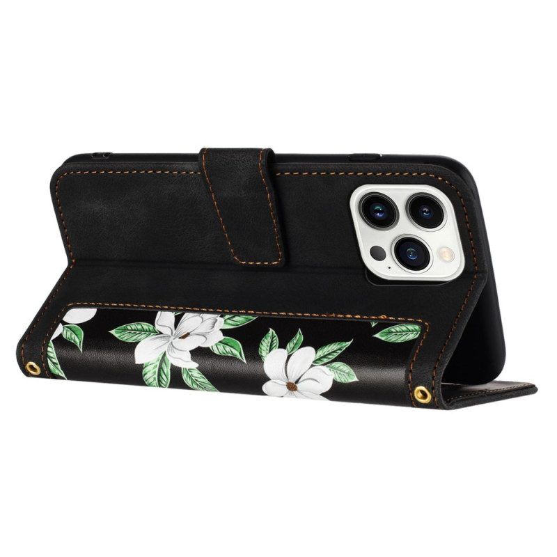 Flip Case voor iPhone 15 Plus Luxe Bloemen