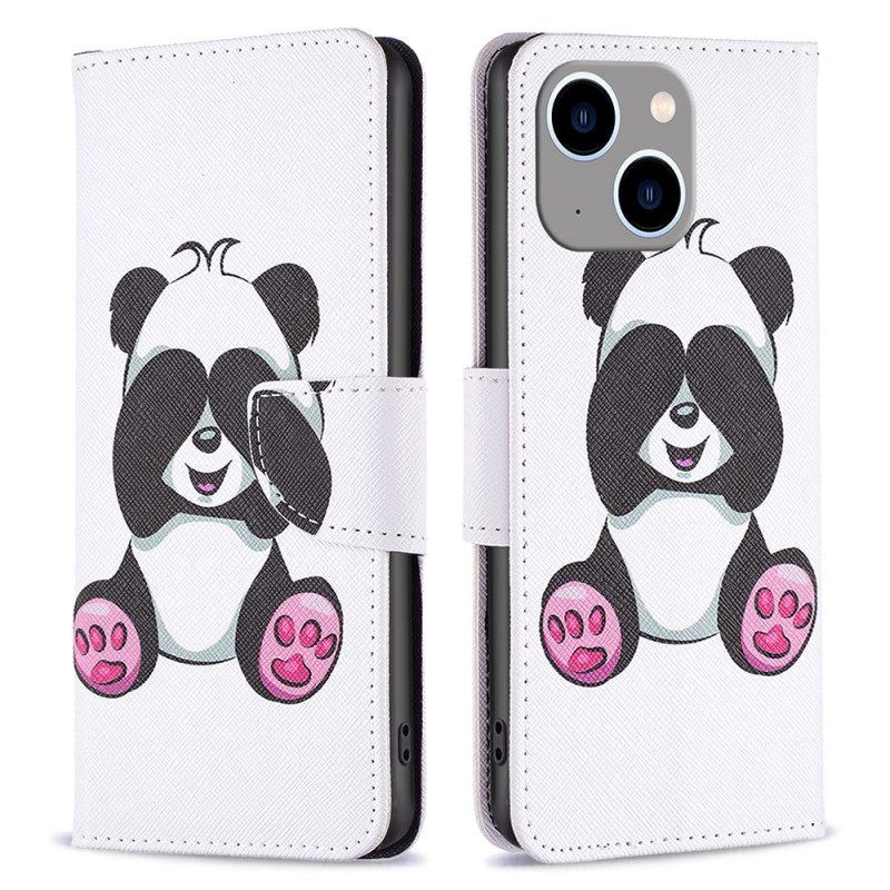 Flip Case voor iPhone 15 Plus Panda