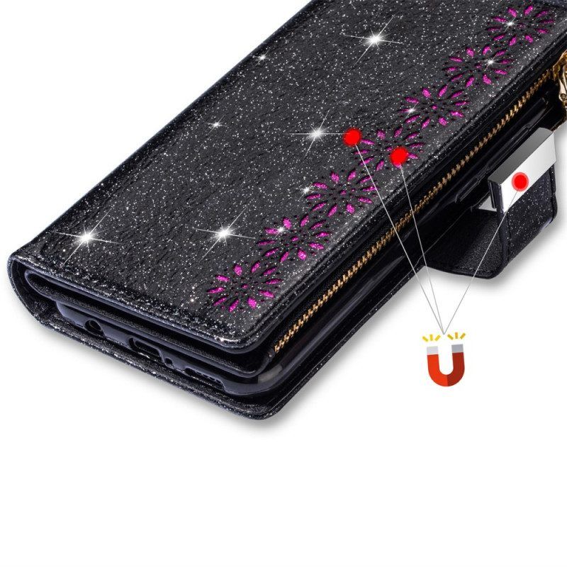 Flip Case voor iPhone 15 Pro Max Glitter Met Portemonnee