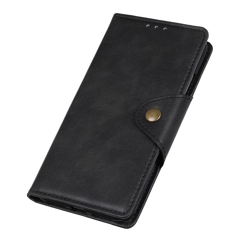 Flip Case voor Moto E40 / E30 / E20 Vintage Kunstleer En Knop