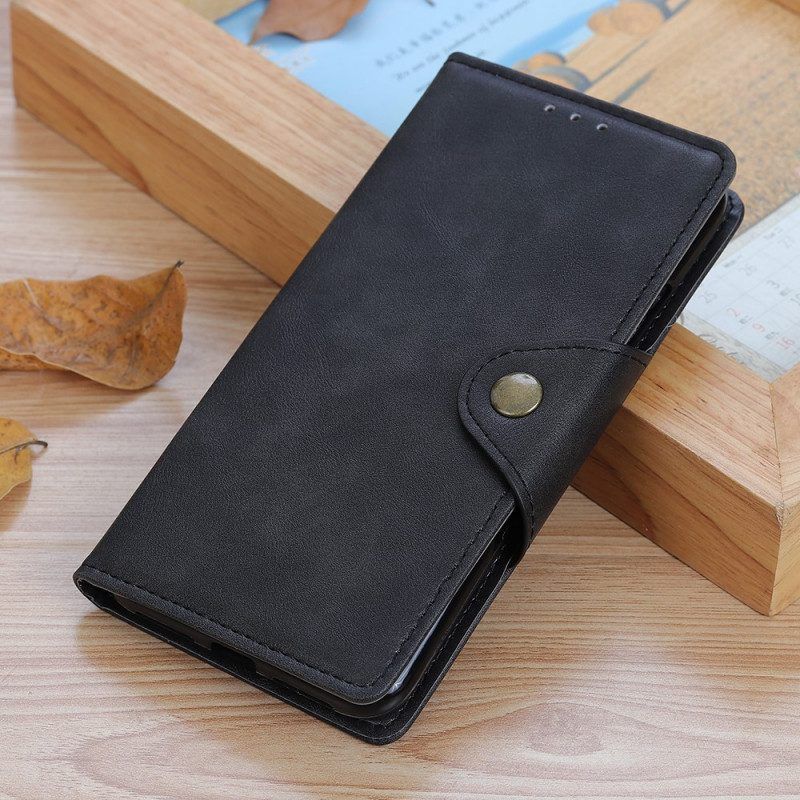 Flip Case voor Moto E40 / E30 / E20 Vintage Kunstleer En Knop