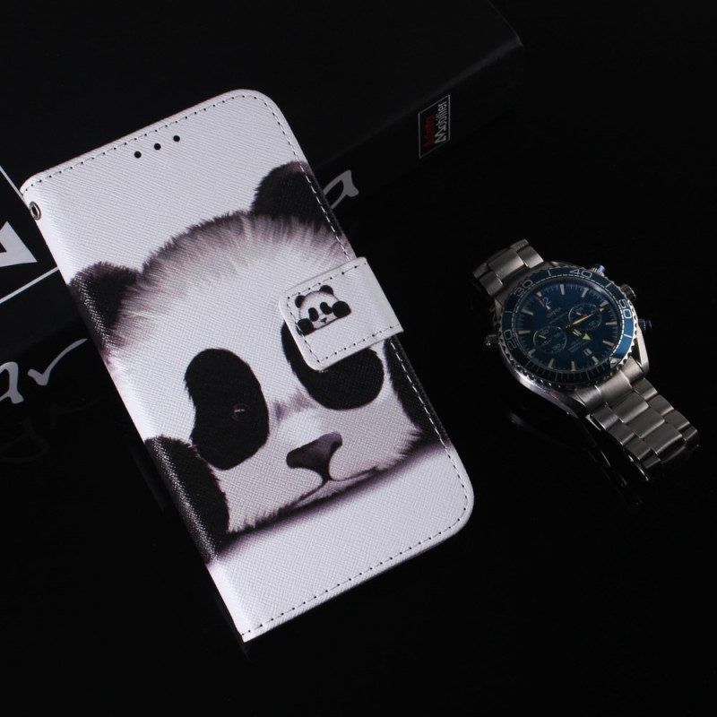 Flip Case voor Moto G73 5G Met Ketting Strakke Panda