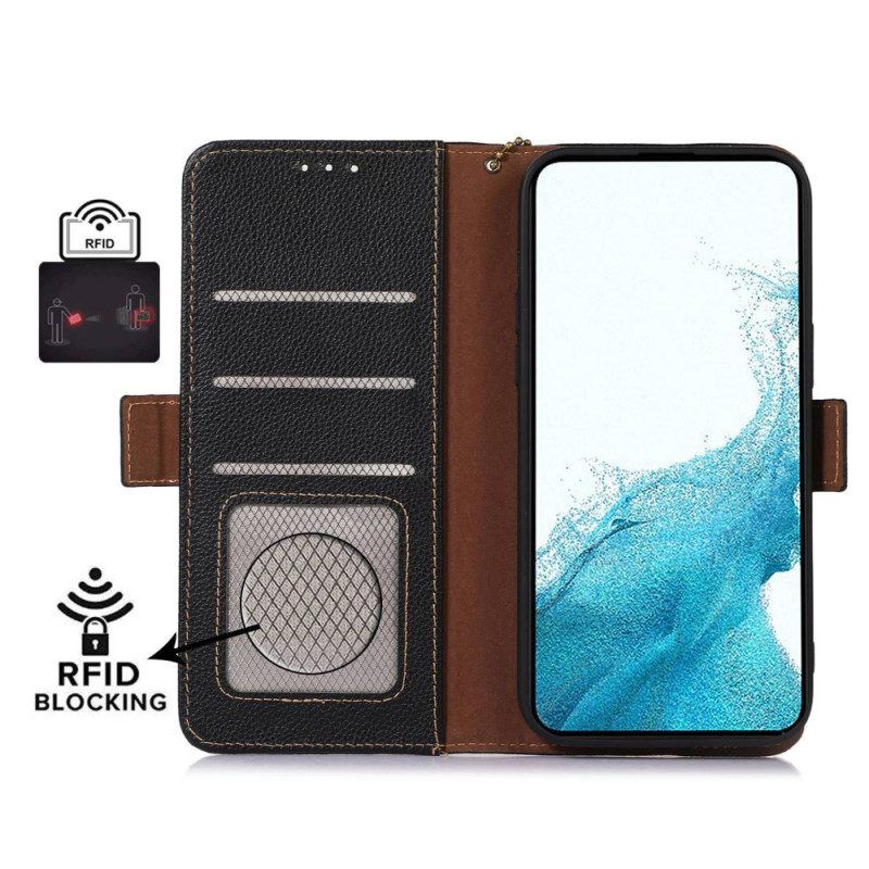 Flip Case voor Motorola Edge 40 Pro Rfid Van Echt Leer