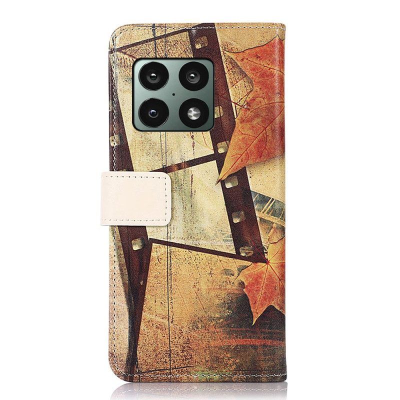 Flip Case voor OnePlus 10 Pro 5G Eiffeltoren In De Herfst