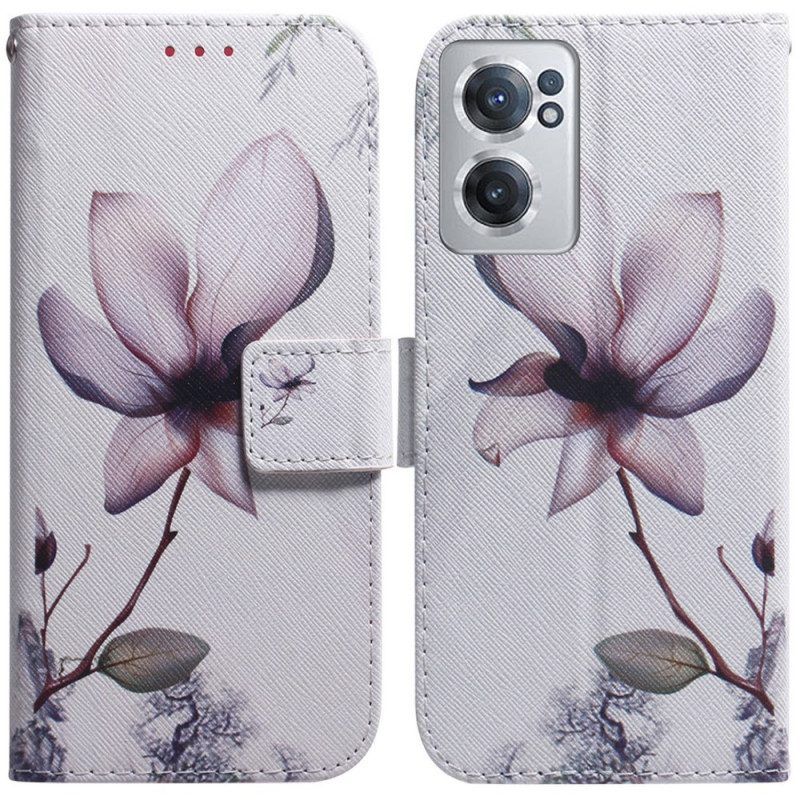 Flip Case voor OnePlus Nord CE 2 5G Eenzame Bloem