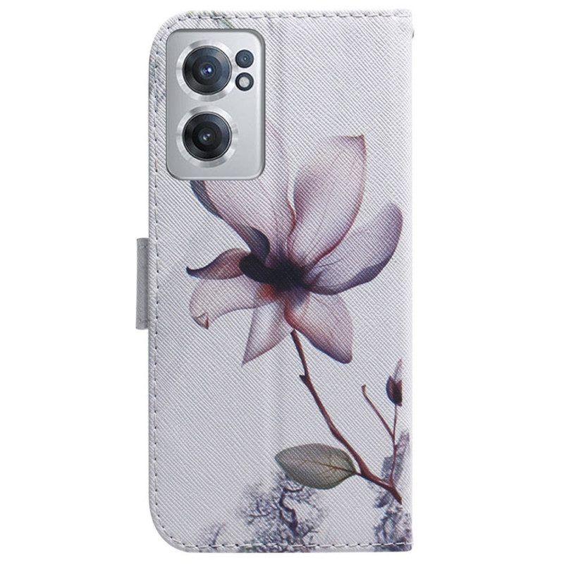 Flip Case voor OnePlus Nord CE 2 5G Eenzame Bloem