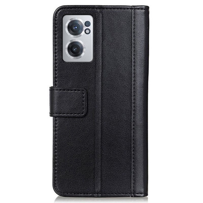 Flip Case voor OnePlus Nord CE 2 5G Klassiek Kunstleer