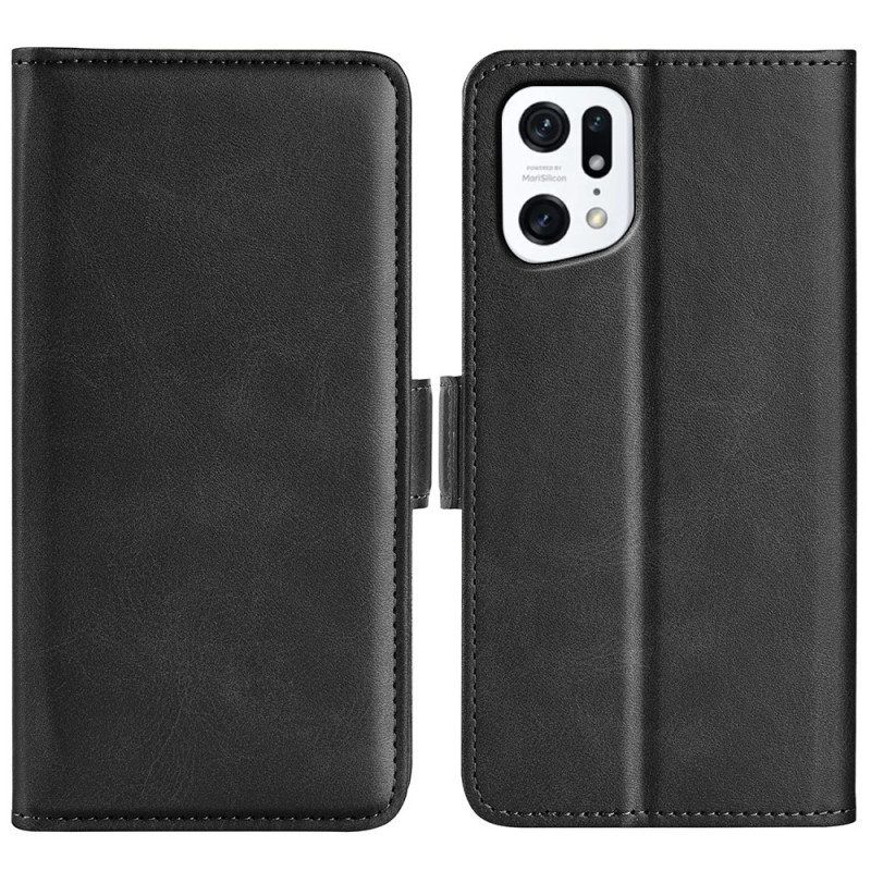 Flip Case voor Oppo Find X5 Folio-hoesje Dubbele Klep