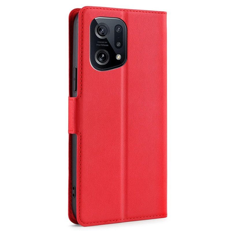 Flip Case voor Oppo Find X5 Folio-hoesje Flap Dubbel Ontwerp