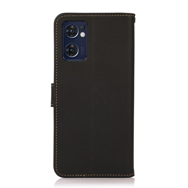 Flip Case voor Oppo Find X5 Lite Echt Leer Khazneh Rfid Stijlvol