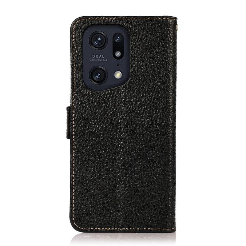 Flip Case voor Oppo Find X5 Pro Lychee Leer Khazneh Rfid