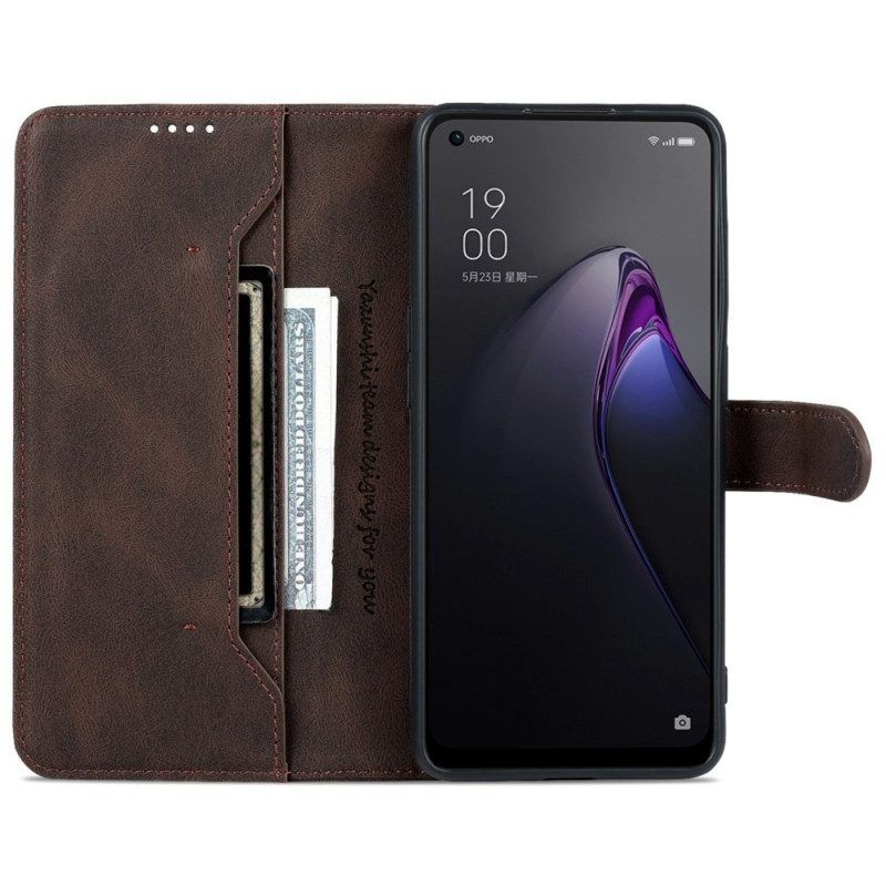 Flip Case voor Oppo Reno 8 Pro Azns Vintage Leereffect