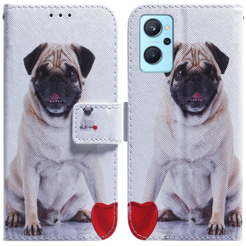 Flip Case voor Realme 9i Mops Hond